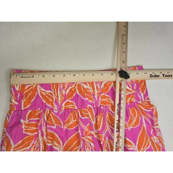 Sincerely Jules Womens Tropical Print Wide Leg Linen Blend Boho Palazzo Pants L - Picture 6 of 7